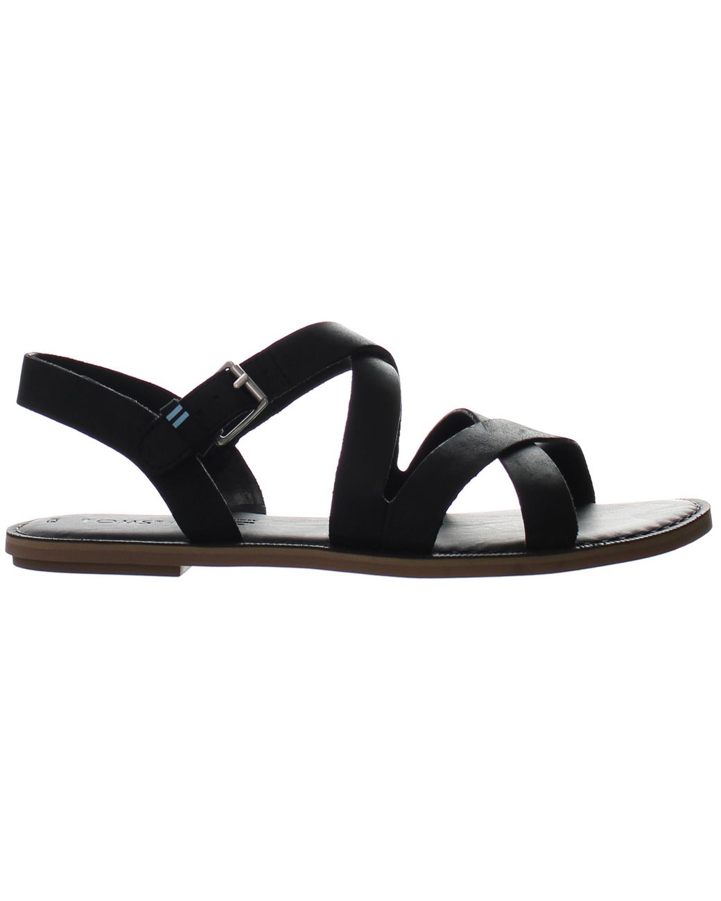 TOMS Black Sicily Sandals Leather