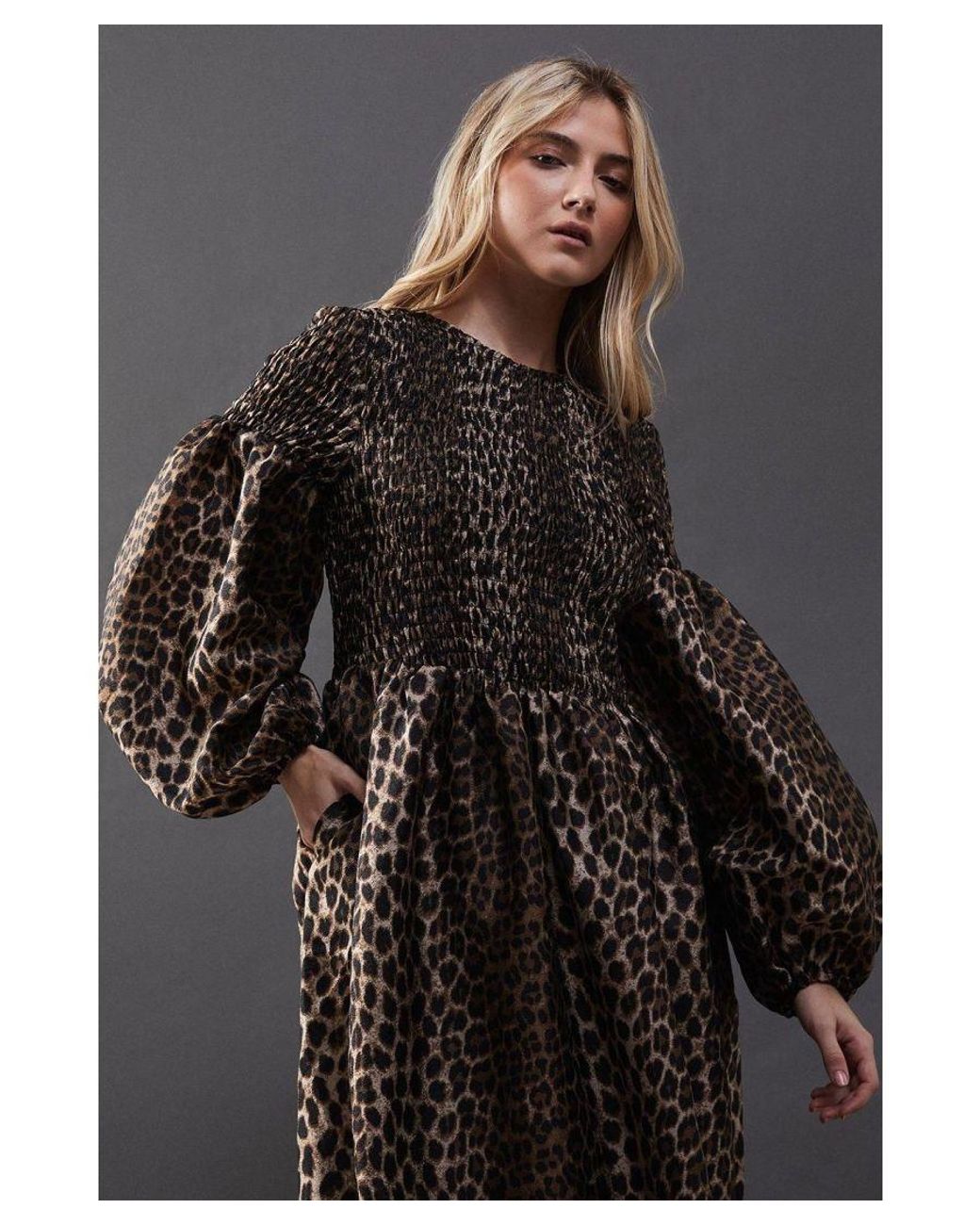 Warehouse Black Textured Organza Shirred Midaxi Dress