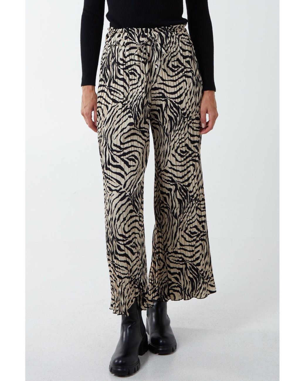 Blue Vanilla Black Zebra Pleated Trousers