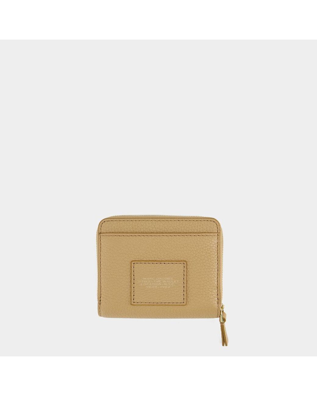 Marc Jacobs Accessoires ,Bruin ,Leer Leren Mini Compact Portemonnee in het Natural