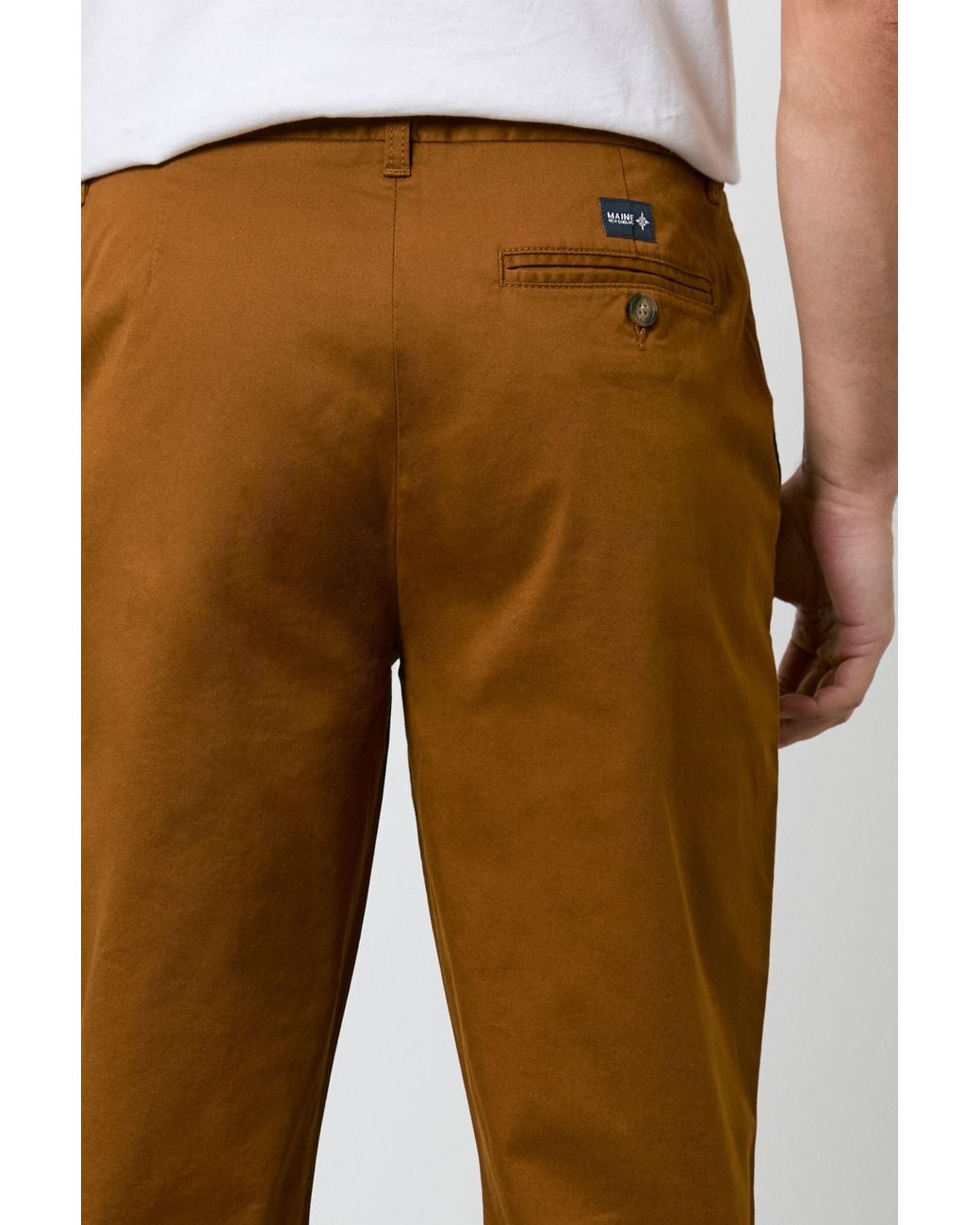 MAINE White Premium Chino Trousers Cotton for men
