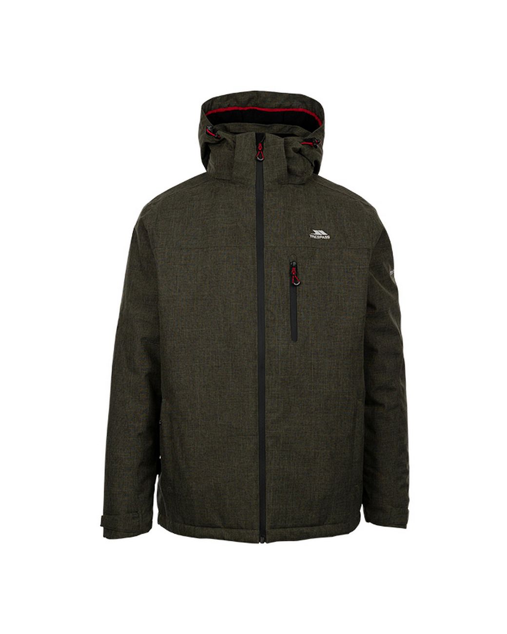 Trespass Green Fyfinn Padded Waterproof Jacket (Dark Vine Marl) for men