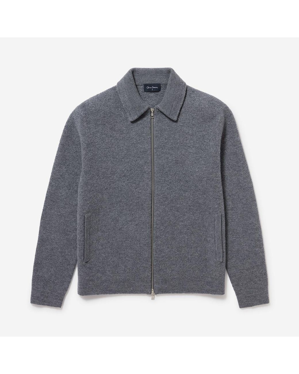 Oliver Sweeney Gray Boiled Merino Wool Jacket for men