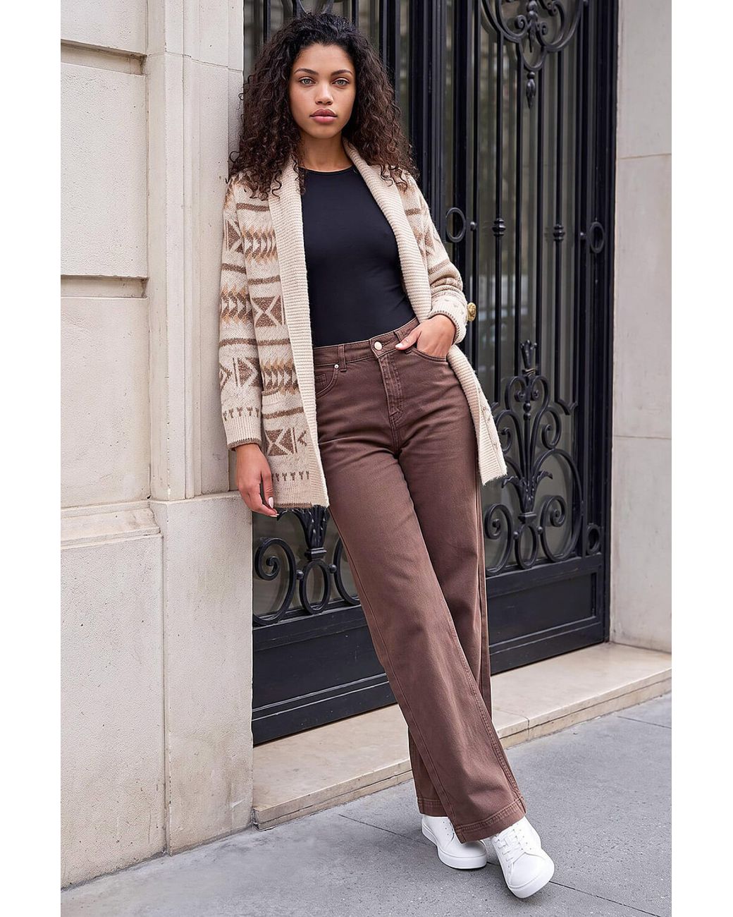 Roman Brown P- Aztec Cardigan
