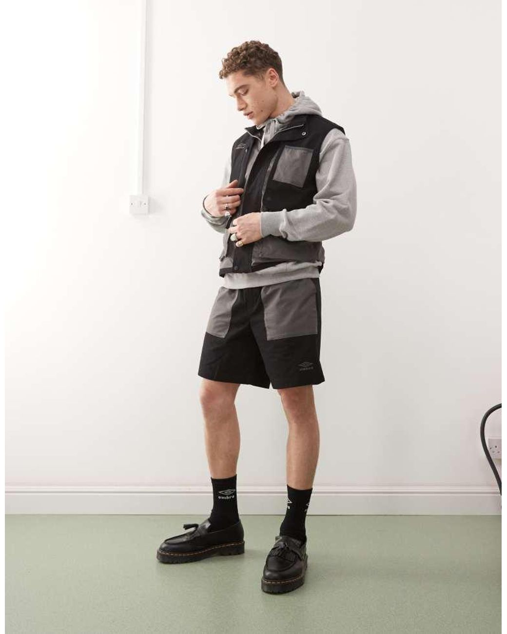 Umbro Black Belted Shorts for men