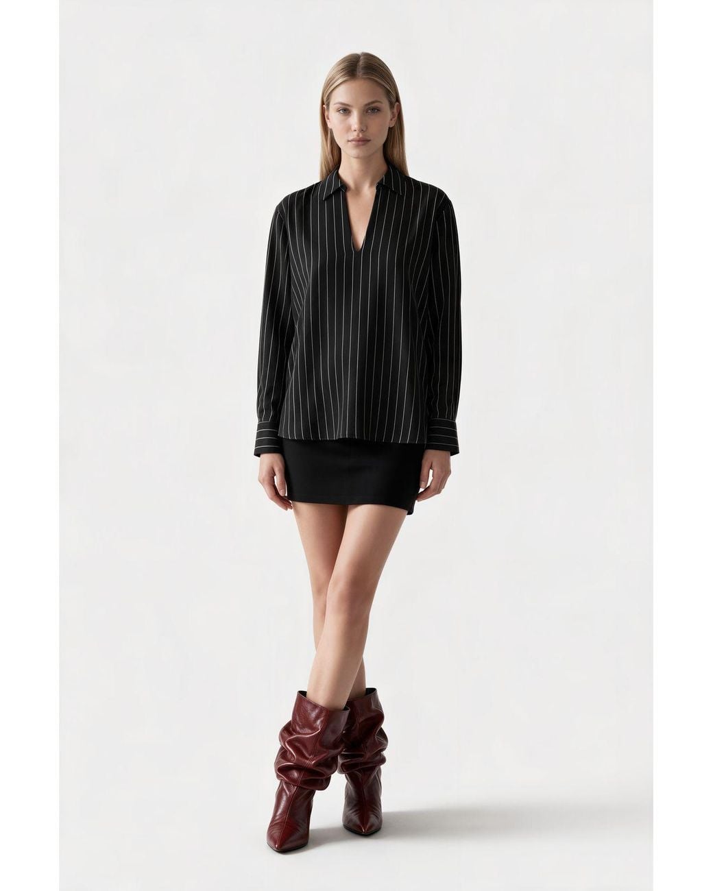 Msn-Collection Black Lycra Blouse