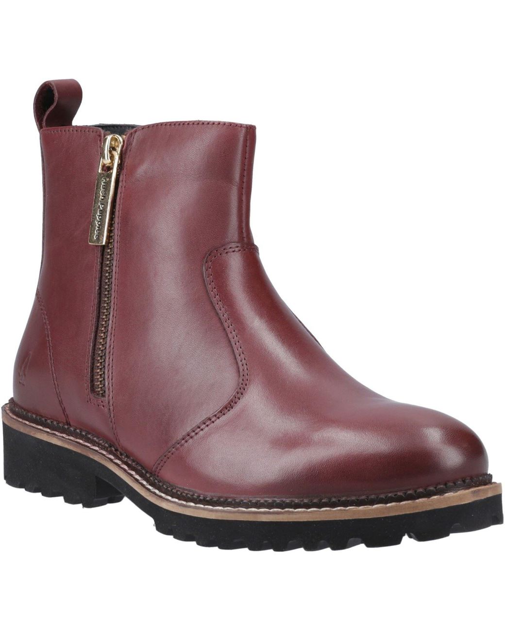 Hush Puppies Purple Grace Zip Suede Burgundy Boots