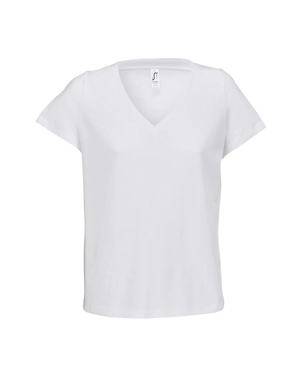 Sol's White Ladies Regent V Neck T-Shirt
