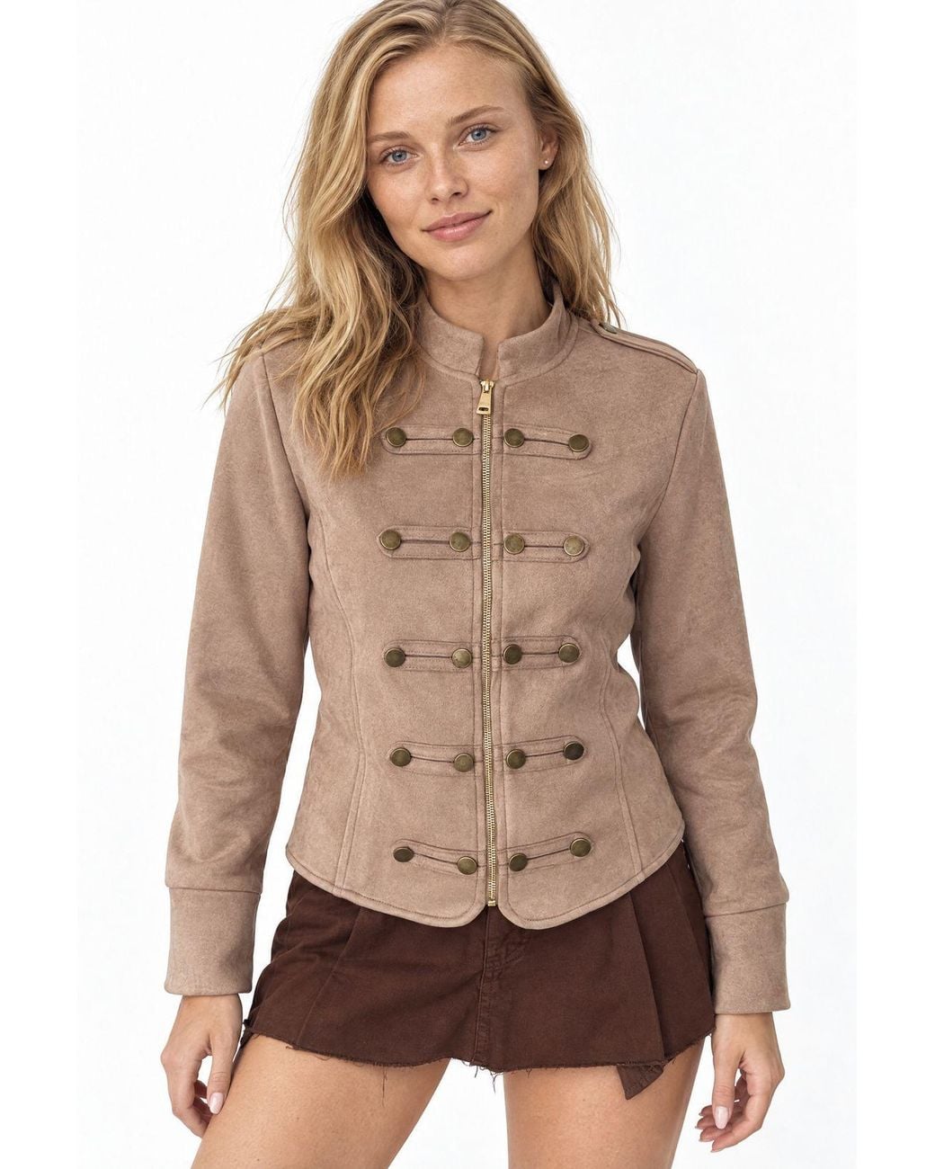 puka Brown Fitted Jacket