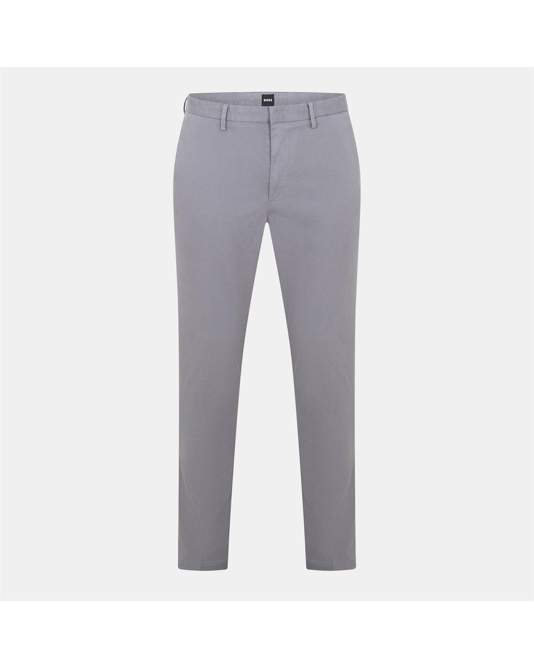 Boss Gray Kaito3 Solid Patterned Straight Chinos for men