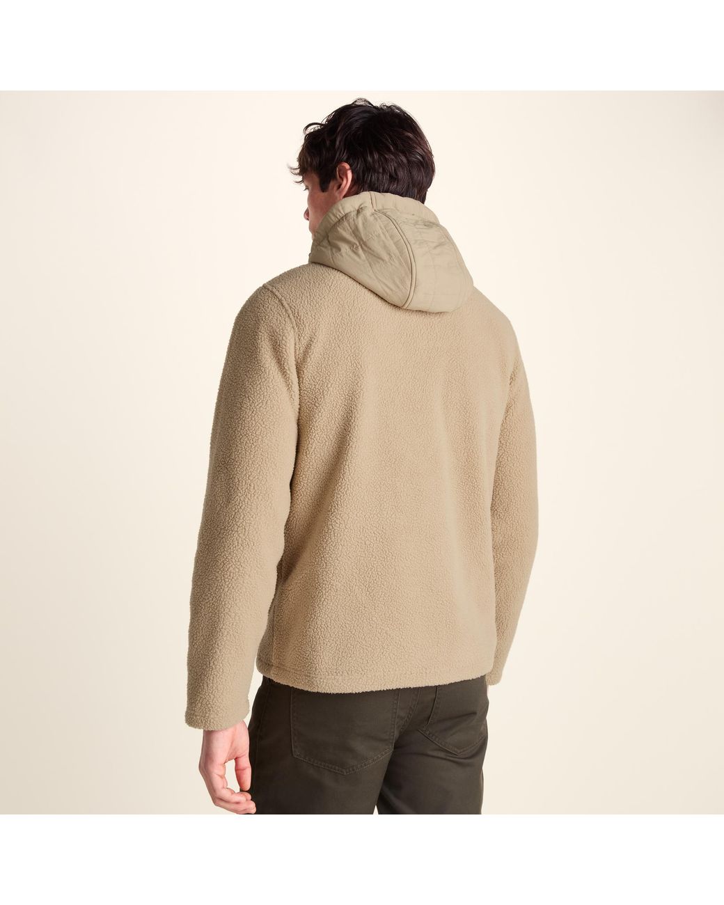 TOG24 Natural Hare Padded Sherpa Hooded Jacket for men