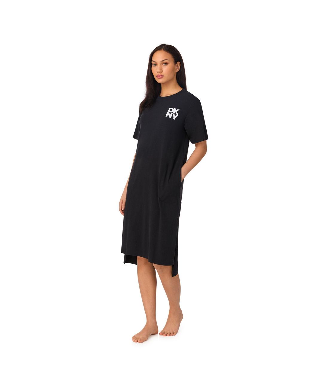 DKNY Black Must Have Basic Midi Sleepshirt