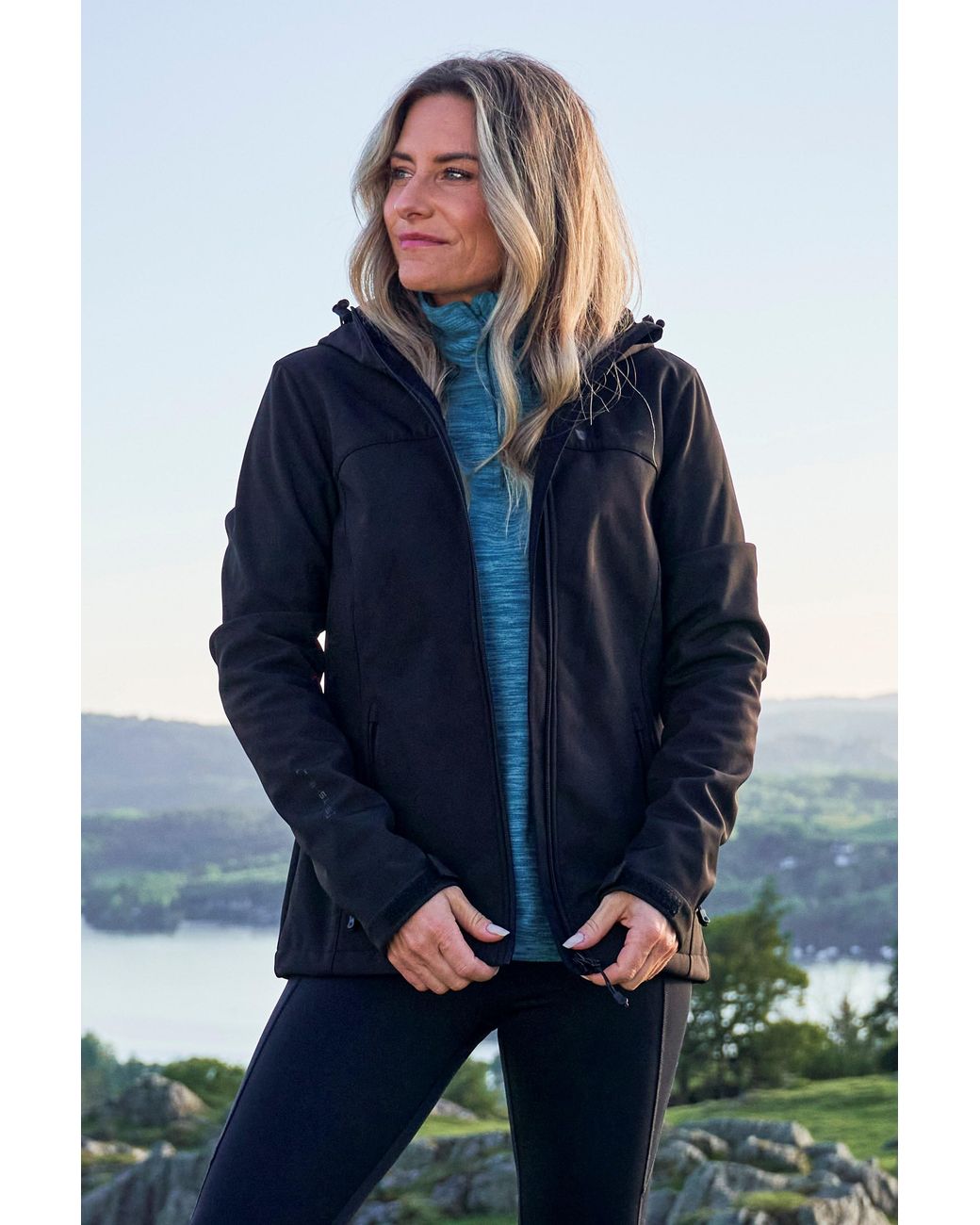 Mountain Warehouse Blue 'Exodus' Softshell Jacket With Multiple Pockets Water Resistant Coat