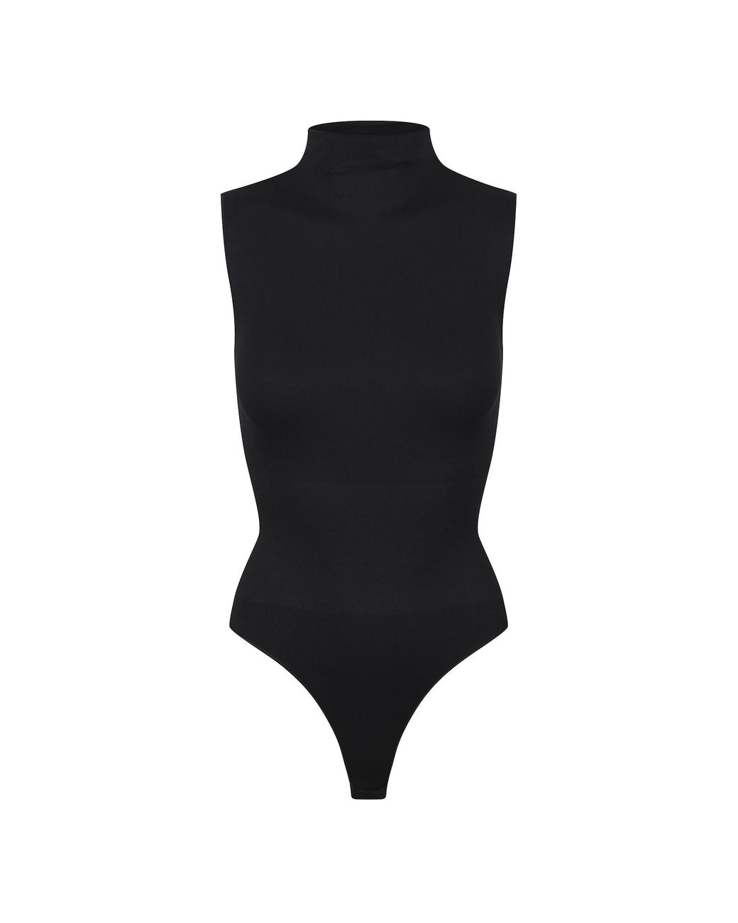 Ruey Black Ladies Essentials Sleeveless Turtleneck Bodysuit Sculpting Recycled Stretch Fit
