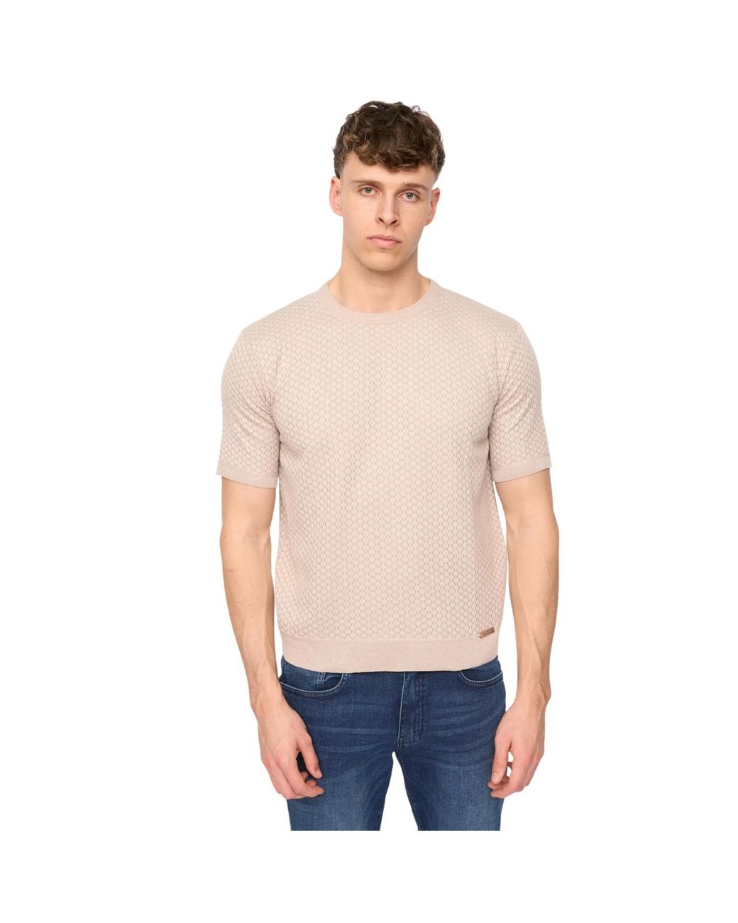 Duck and Cover Blue Mataso Knitted T-Shirt for men