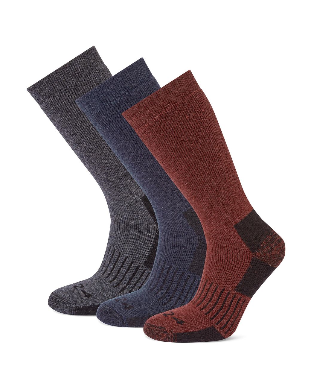 TOG24 Blue Villach 3 Pack Trek Socks Dark Marl/Port/Dark for men