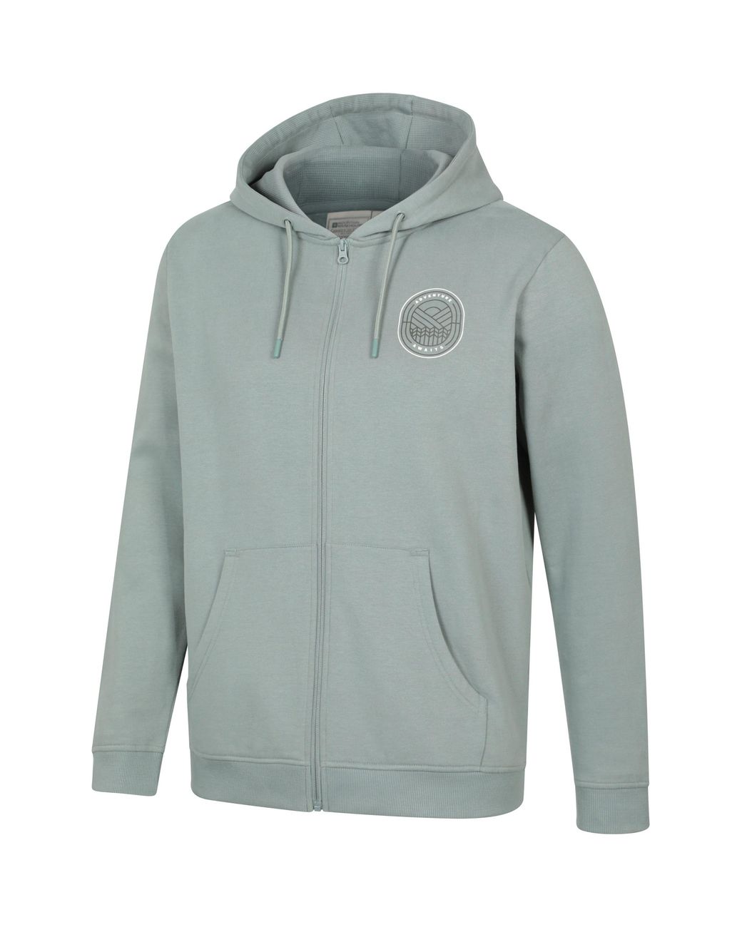 Mountain Warehouse Green 'Adventure Awaits' Graphic Full Zip Hoodie Warm Cosy Casual Outdoor Layer Cotton for men