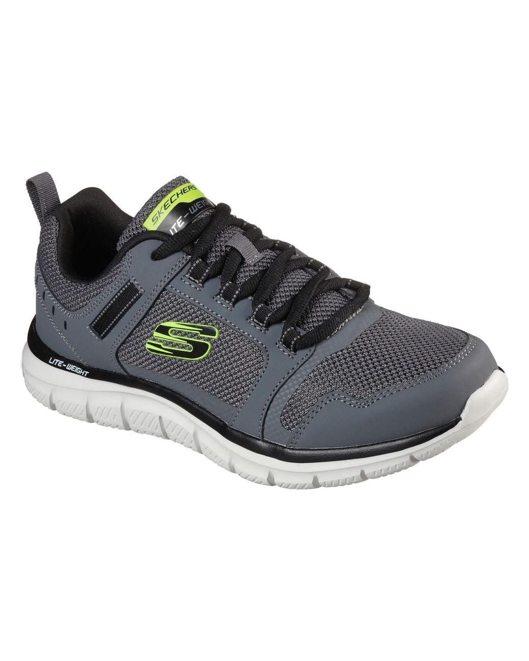 Skechers Gray Track Knockhill 232001-Ccbk Charcoal/ Lace Up Shoes for men