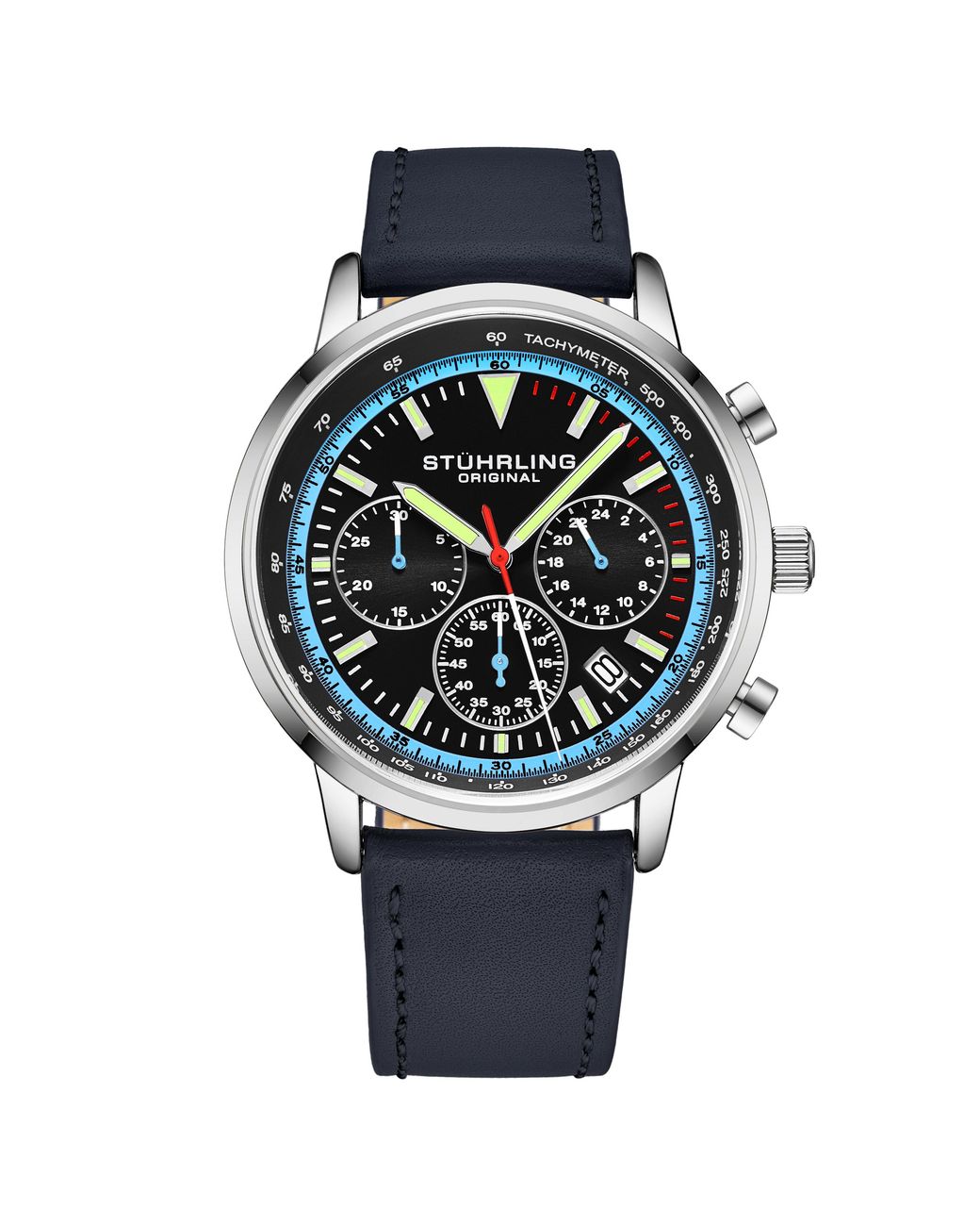 Stuhrling Gray Monaco Chronograph With Tachymeter Quartz 3986L 44Mm Watch for men