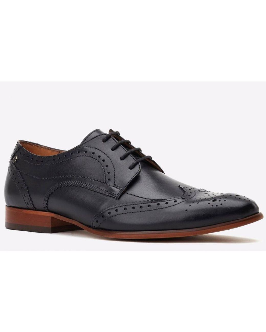 Base London Black Barbera Brogues for men