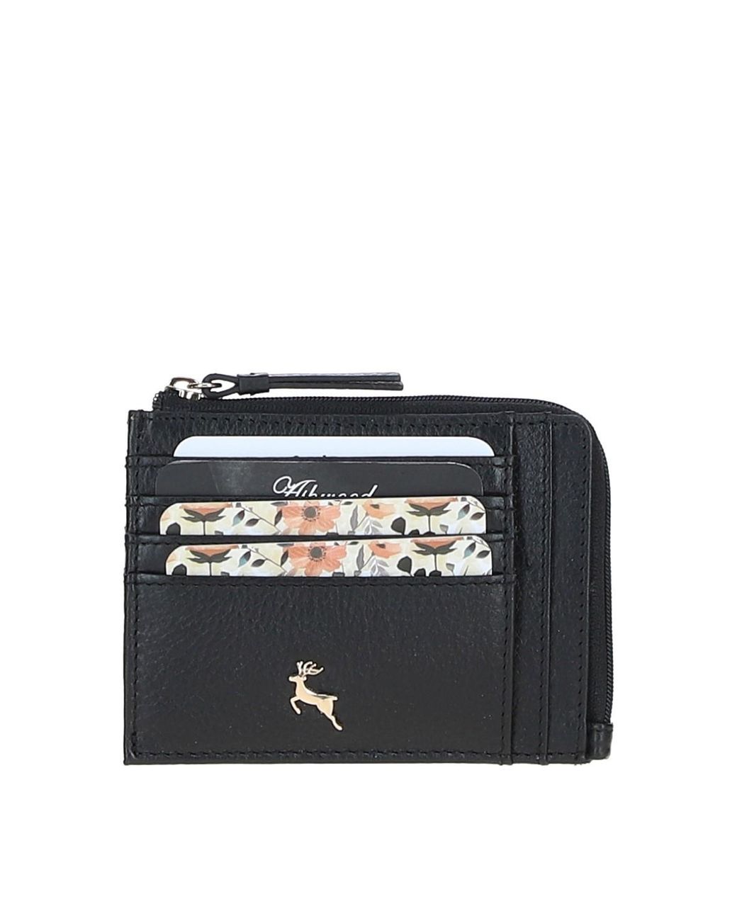 Ashwood Leather Black Real Small Purse With Rfid Protection