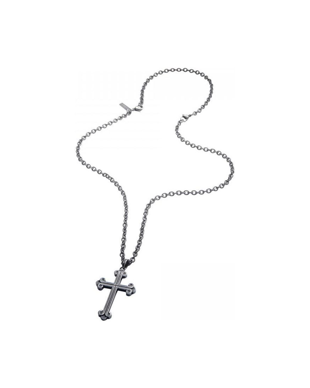 Police White Pj26552Blk.02 Necklace for men