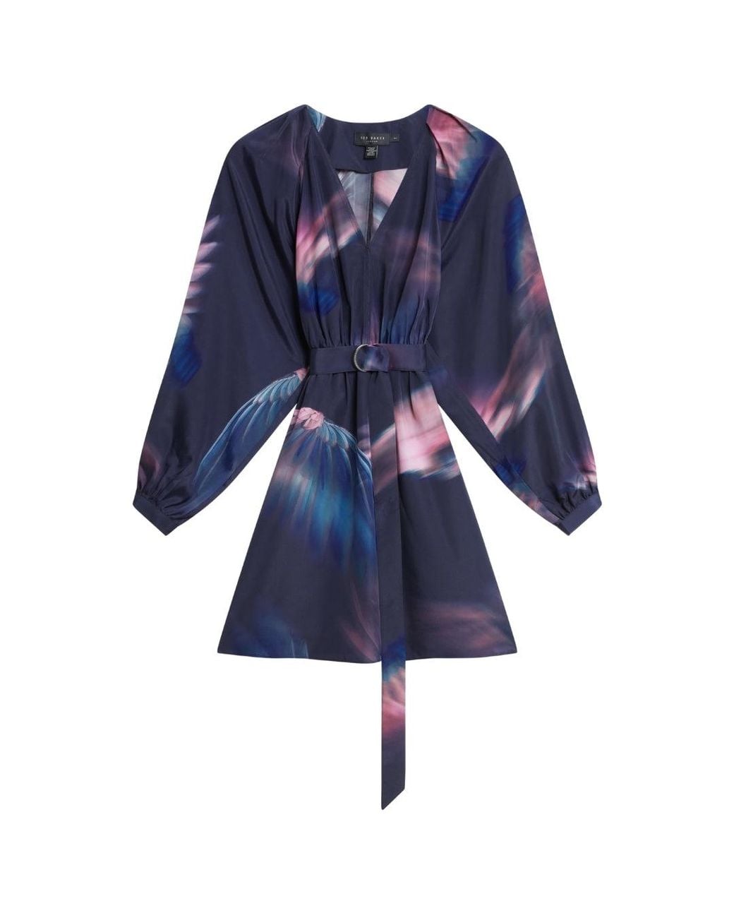 Ted Baker Blue Alte Printed Belted Mini Dress