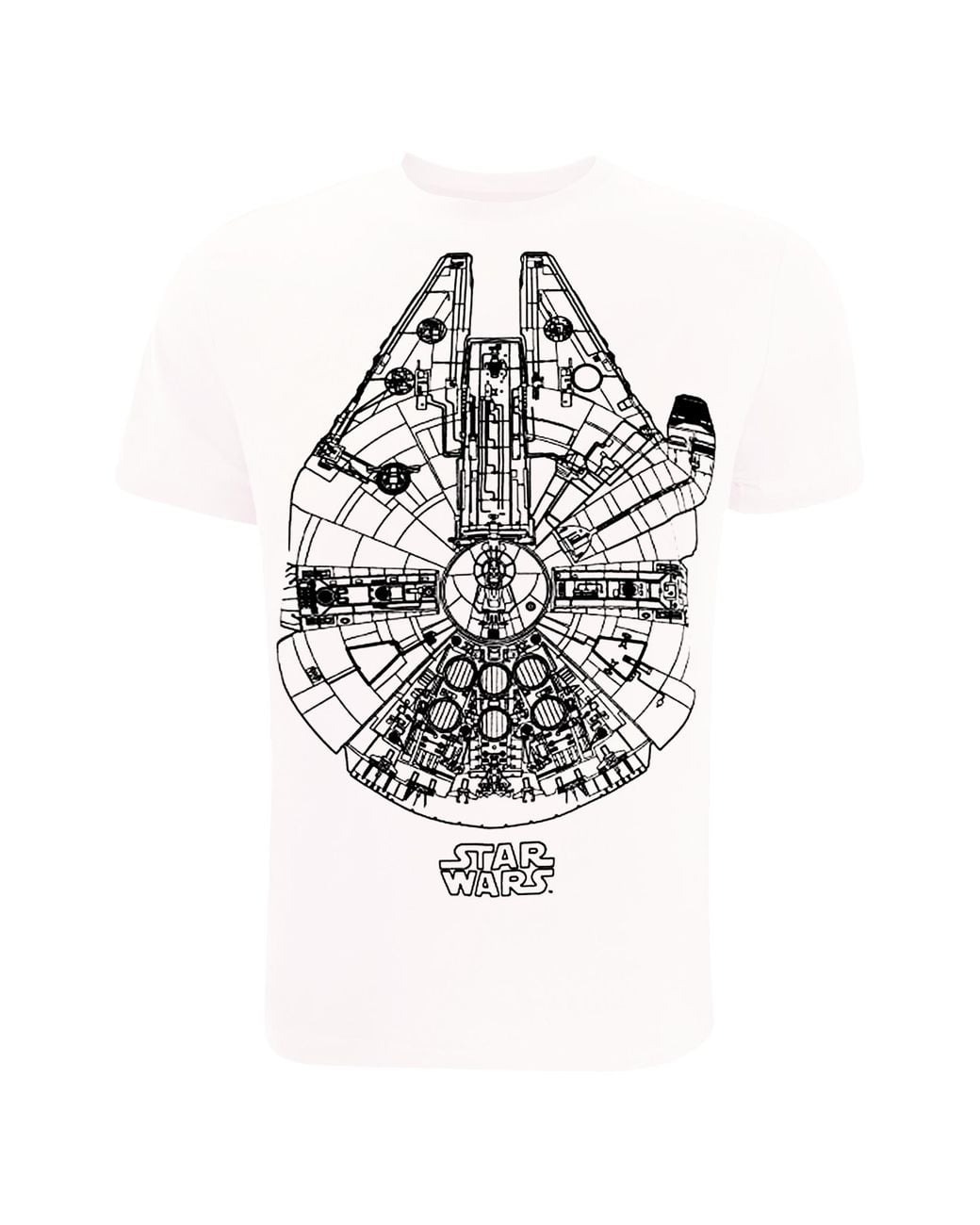 Star Wars White Millennium Falcon T-Shirt Cotton for men