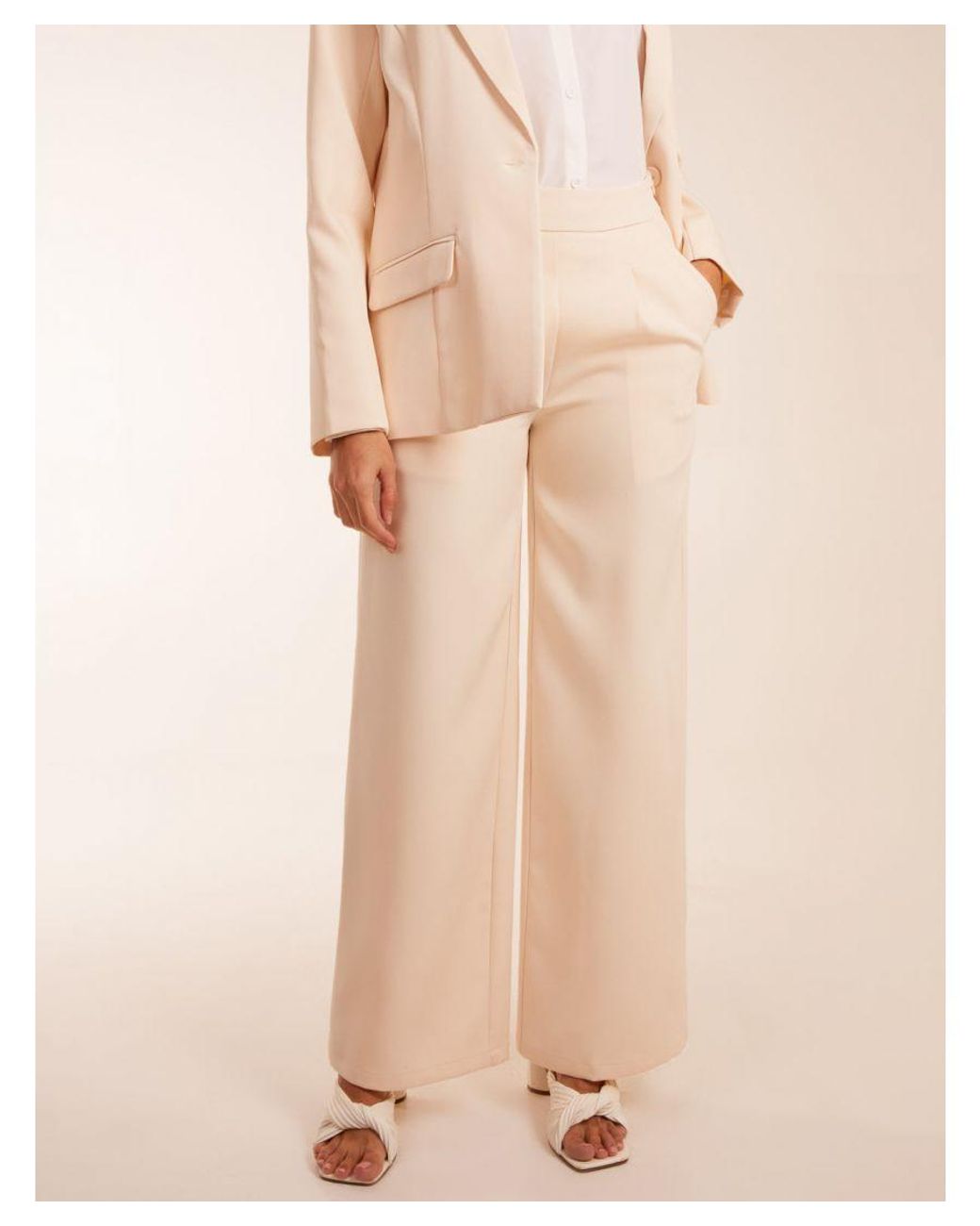 Blue Vanilla Natural Wide Leg Suit Trousers