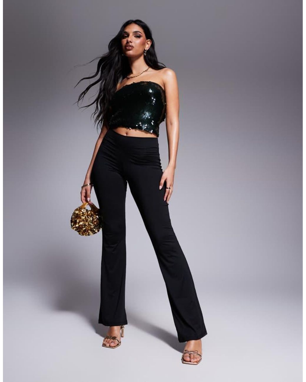 ASOS Black Co-Ord Sequin Bandeau Top