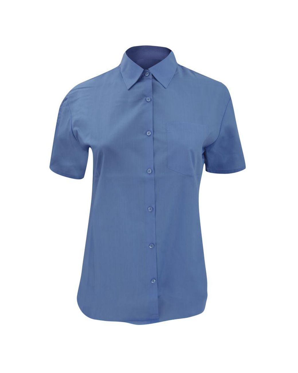 Russell Blue Collection Ladies/ Short Sleeve Poly-Cotton Easy Care Poplin Shirt (Corporate)