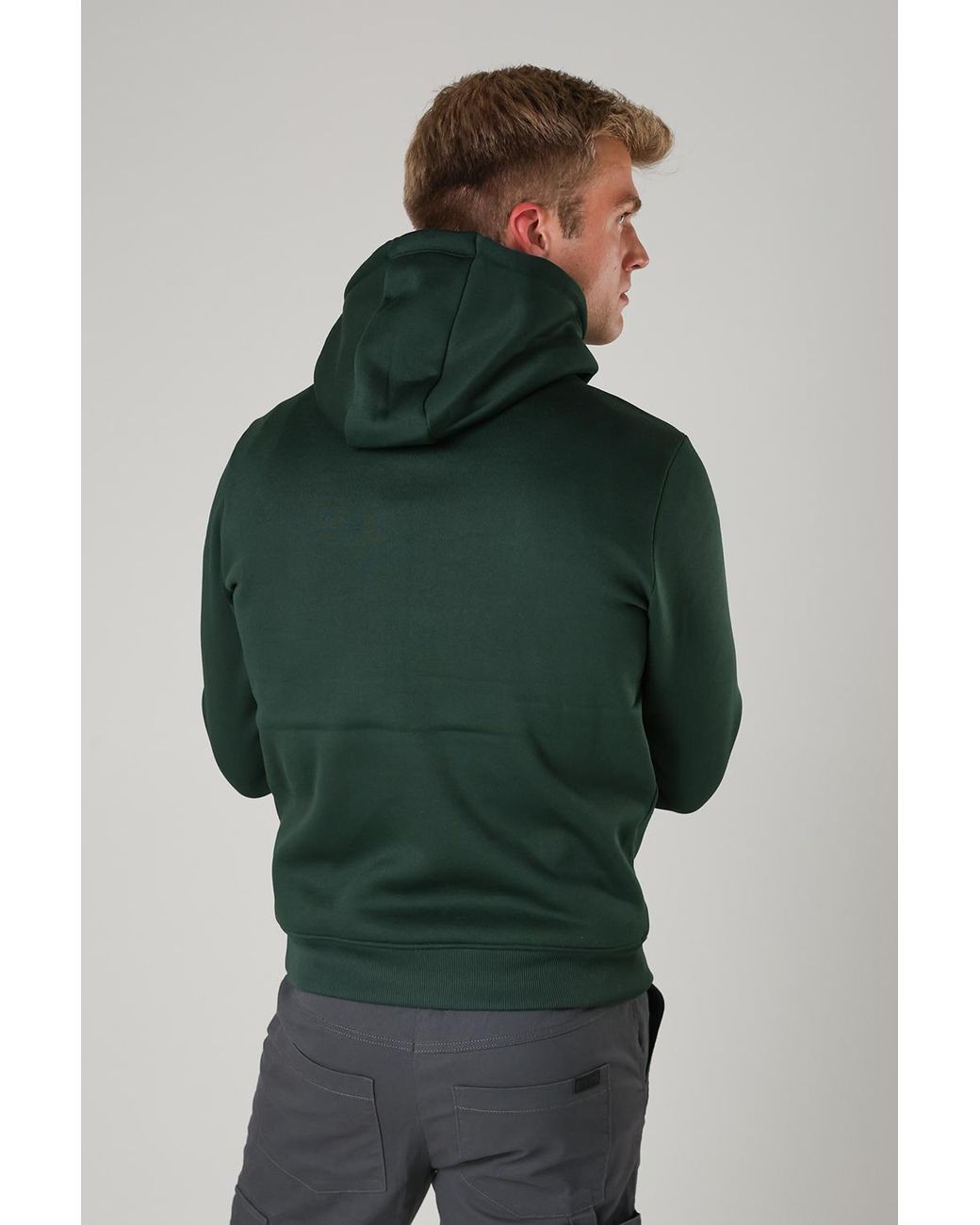 Tokyo Laundry Green Brushed Back Fleece Drawcord Hoody for men