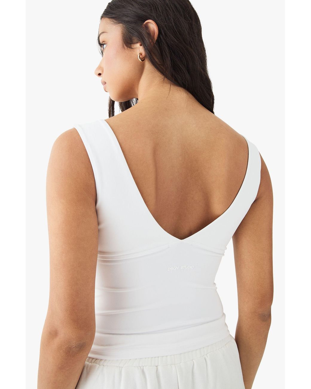DSGN Studio White Sculpt Wrap Front Padded Vest Top