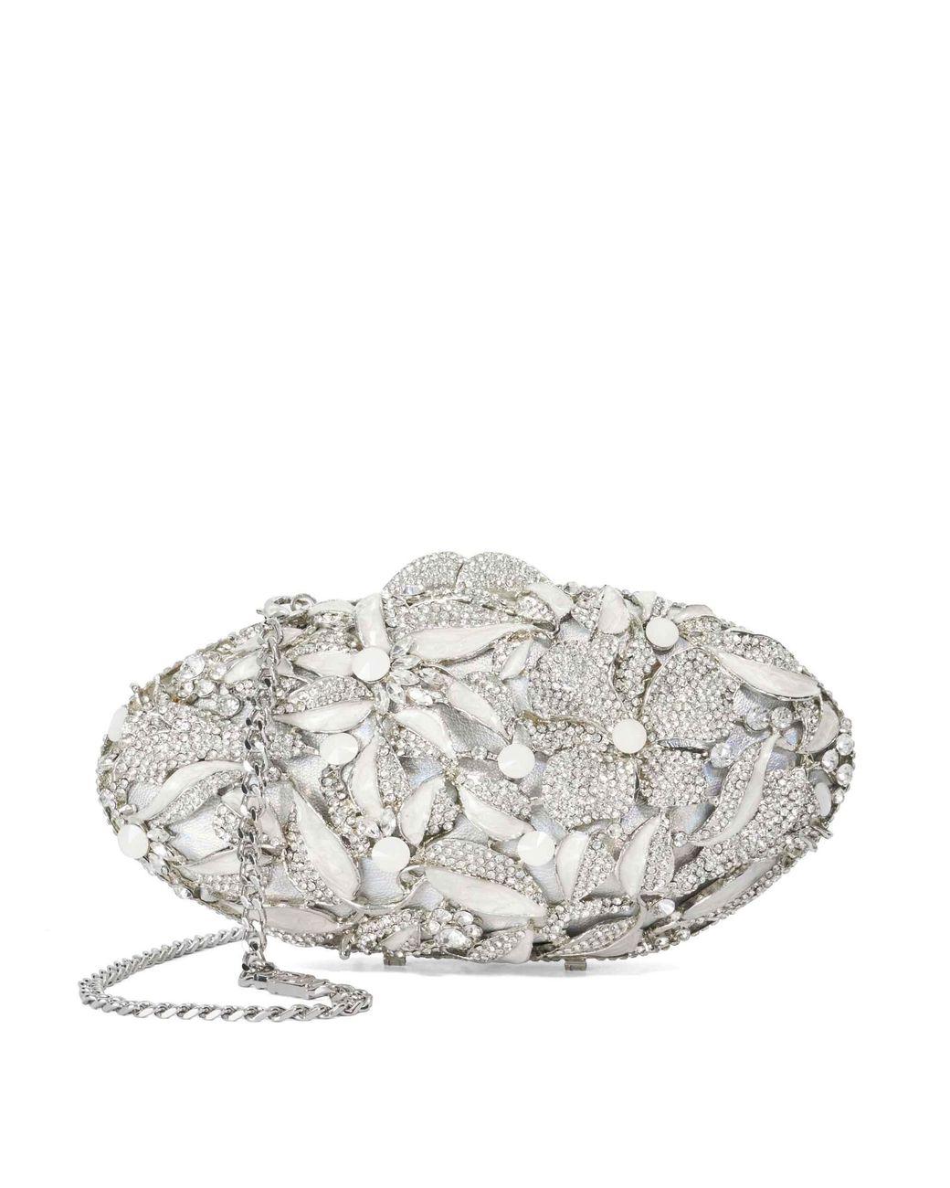 Dune Gray Brides Embellished Hard Case Clutch Bag