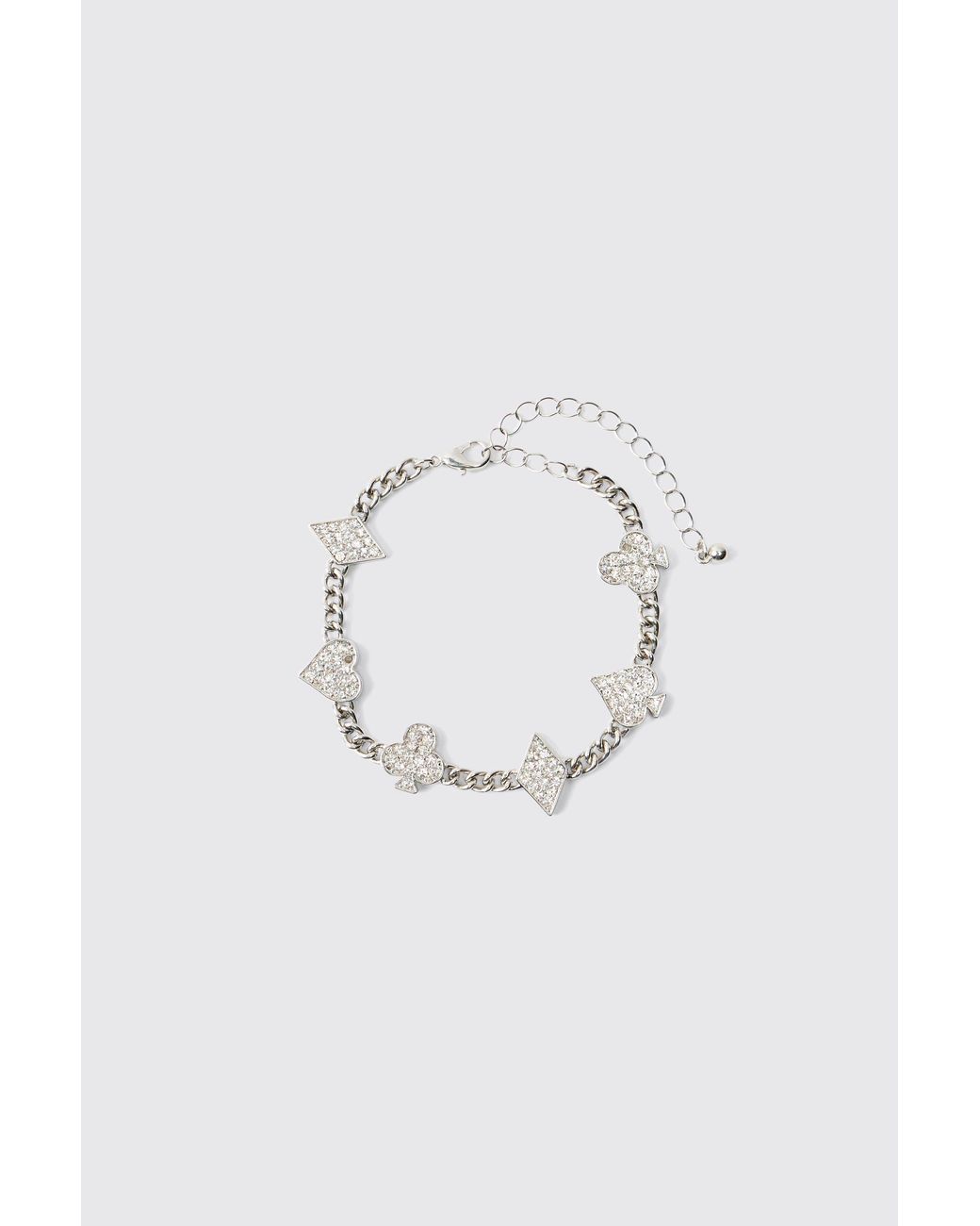 BoohooMAN Blue Iced Charm Bracelet for men