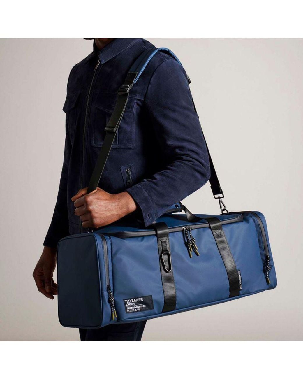 Ted Baker Blue Accessories Hyke Rubberished Holdall Bag for men