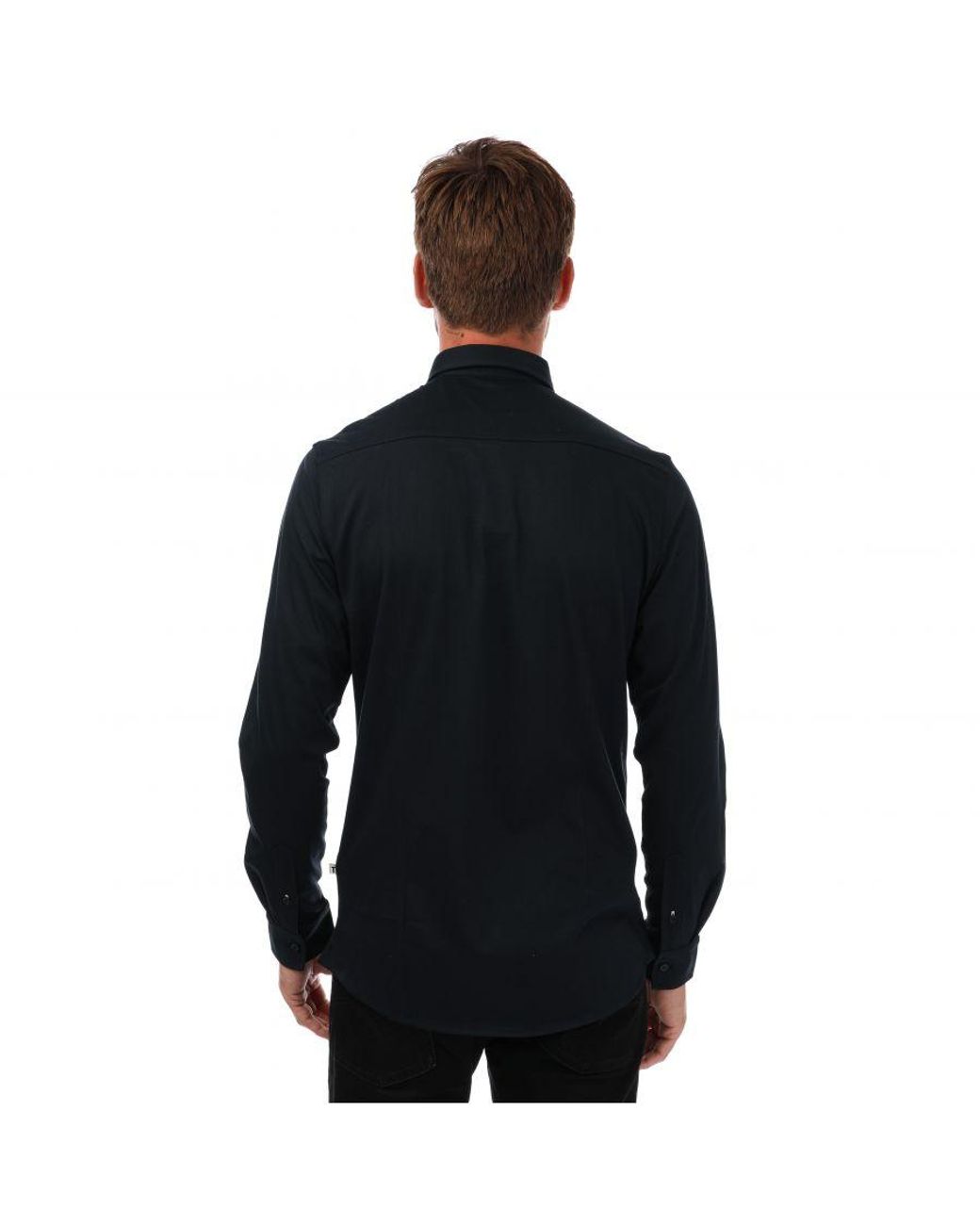 Ted Baker Black Marros Long Sleeve Jersey Shirt for men