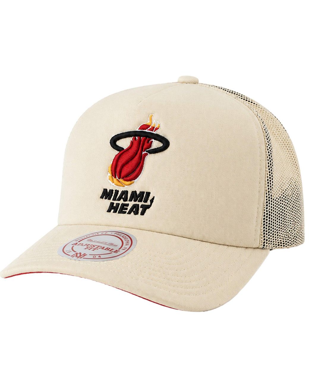 Mitchell & Ness Natural Nba Miami Heat Evergreen Trucker Off Cap for men