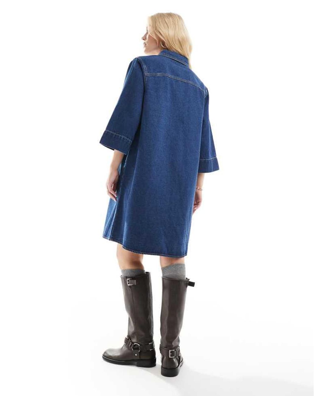 Vero Moda Blue Boxy Denim Mini Dress