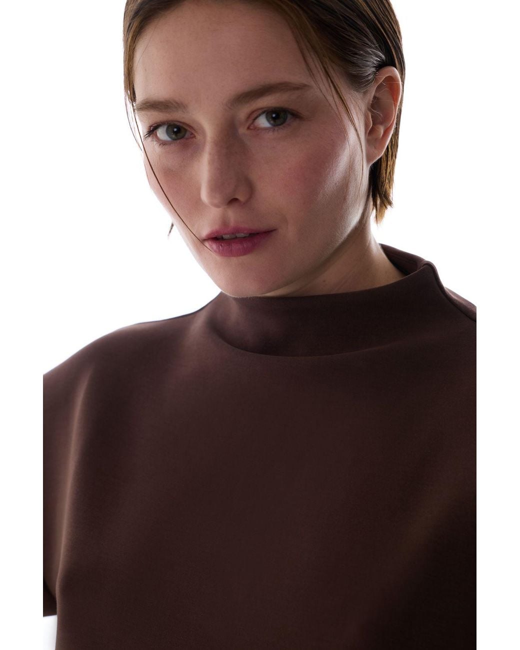 Penti Brown Oversized Knit Bodysuit With Crew Neck