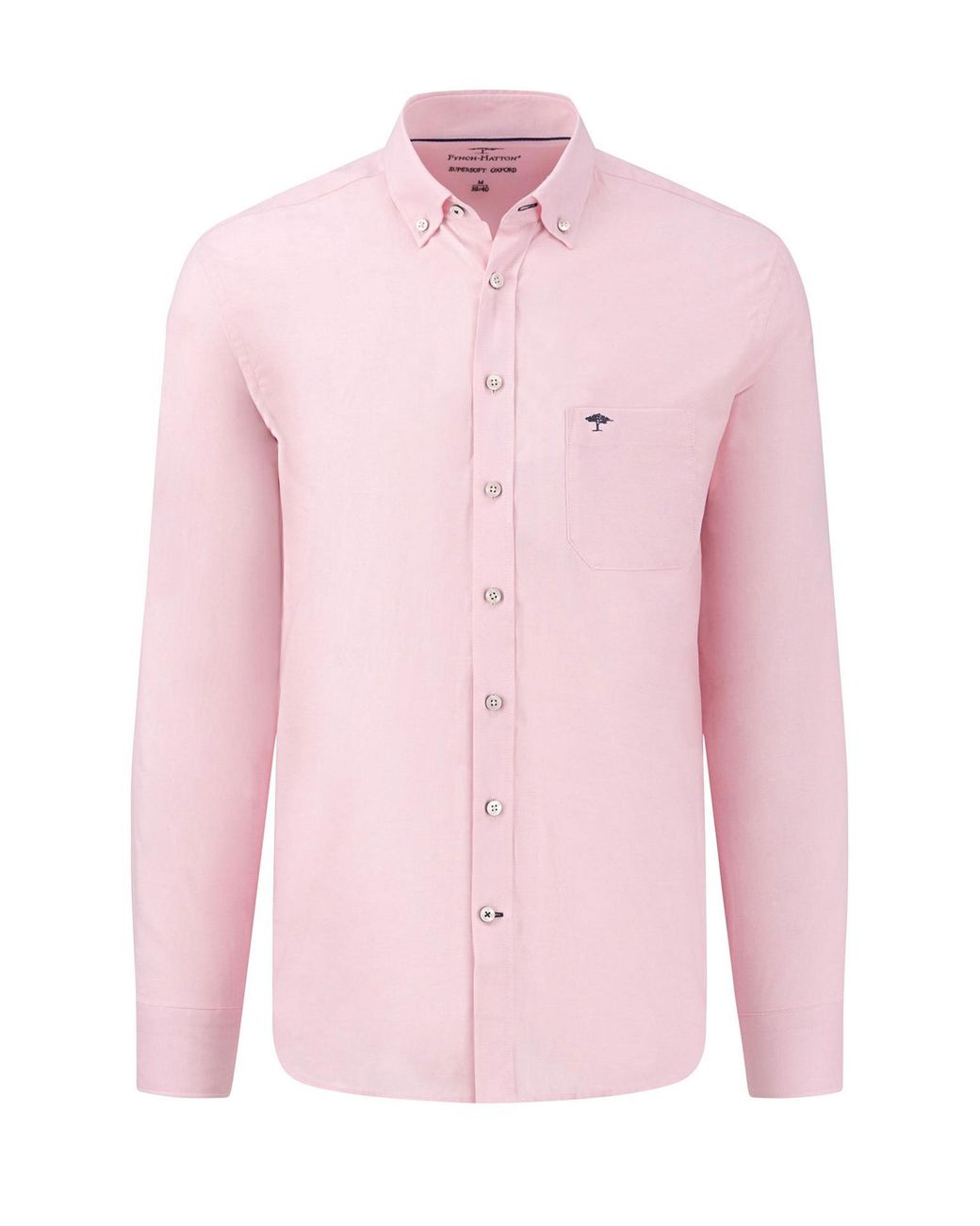 Fynch-Hatton Pink Long Sleeved Oxford Button Down Collar Shirt Cotton for men