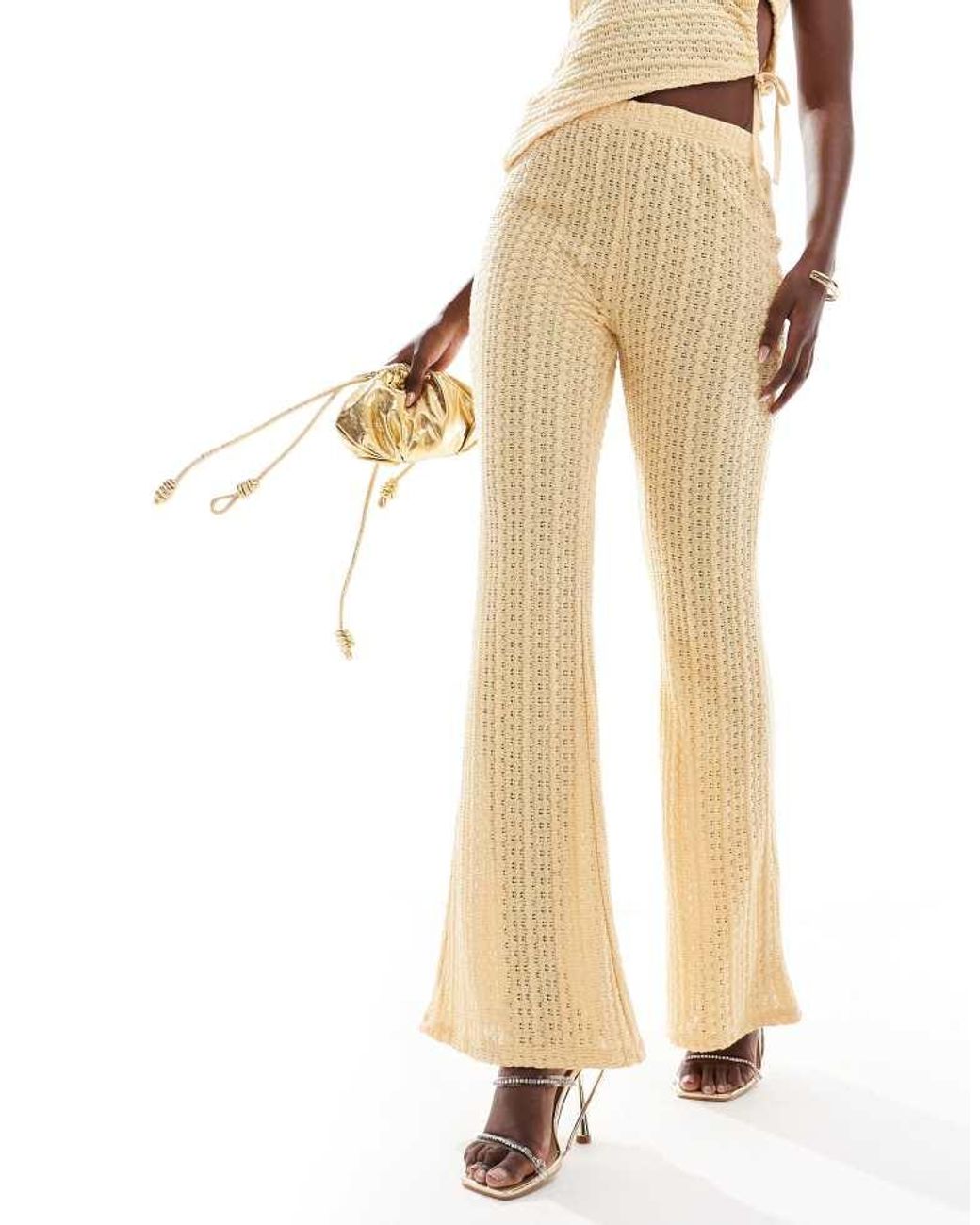ASOS Metallic Co-Ord Textured Flare Trousers