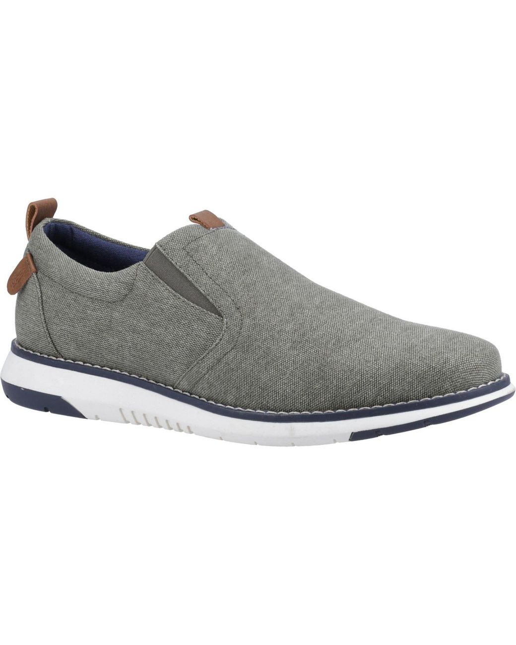 Hush Puppies Gray Benny Canvas Loafers for men