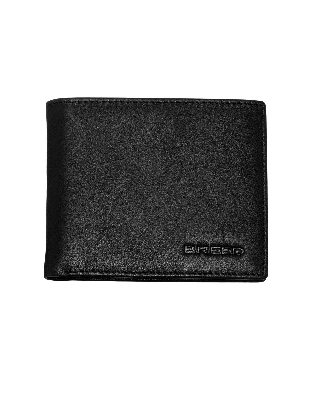 Breed Black Locke Genuine Leather Bi-Fold Wallet for men