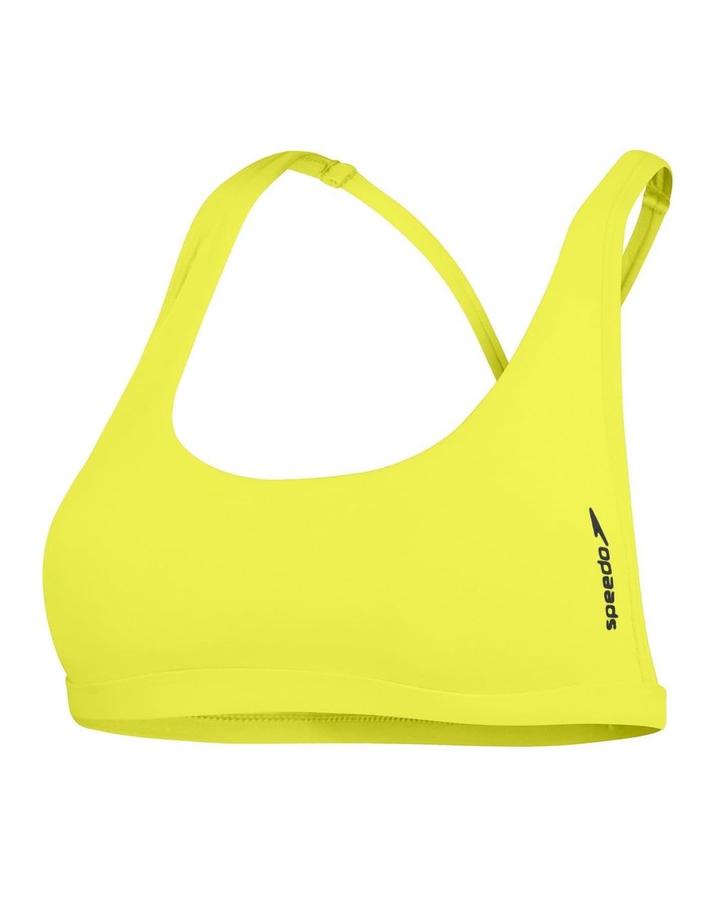 Speedo Yellow Regular Fit Neck Bikini Top