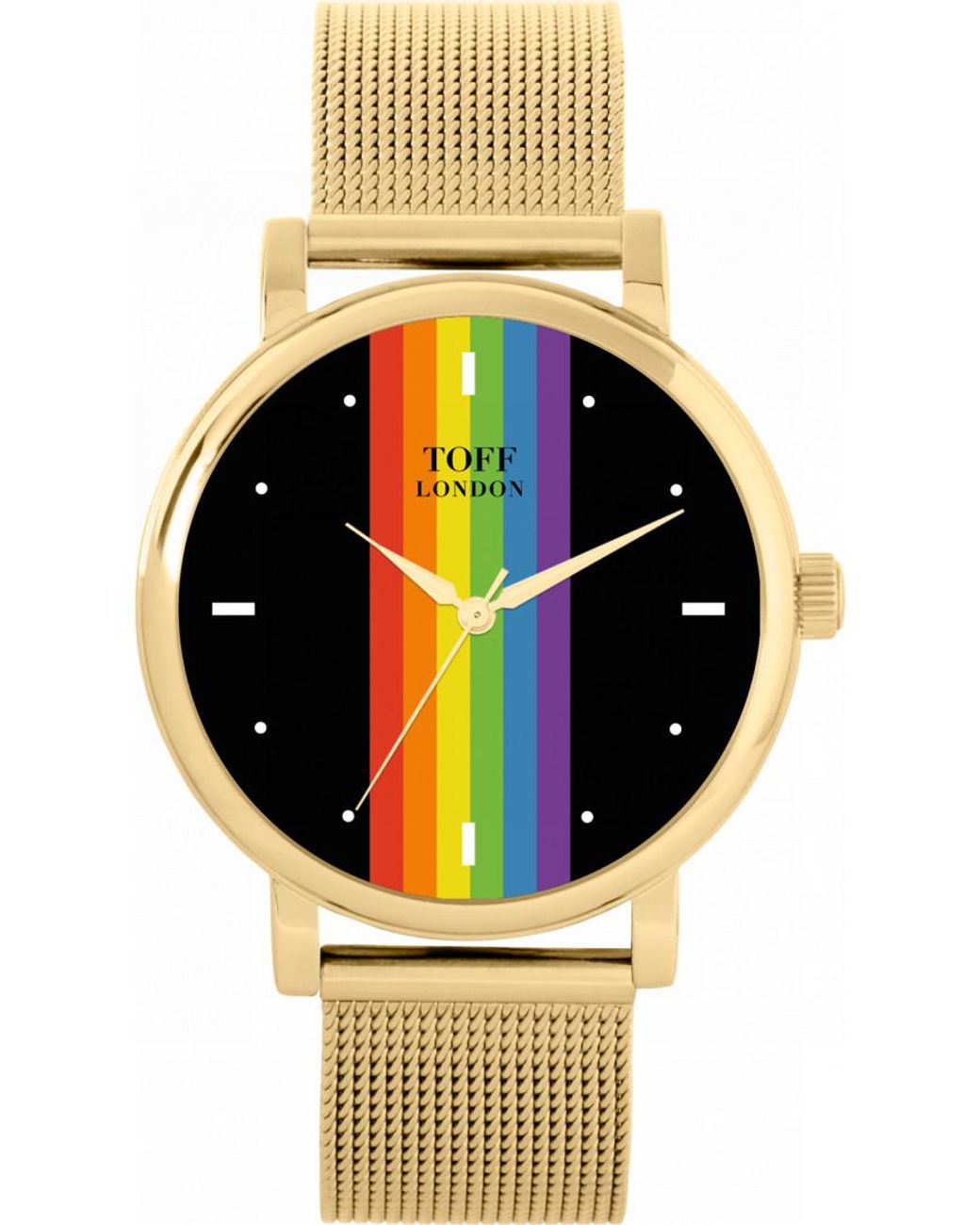 Toff London Metallic Tlws-257 38Mm Pride Linear Batons Watch