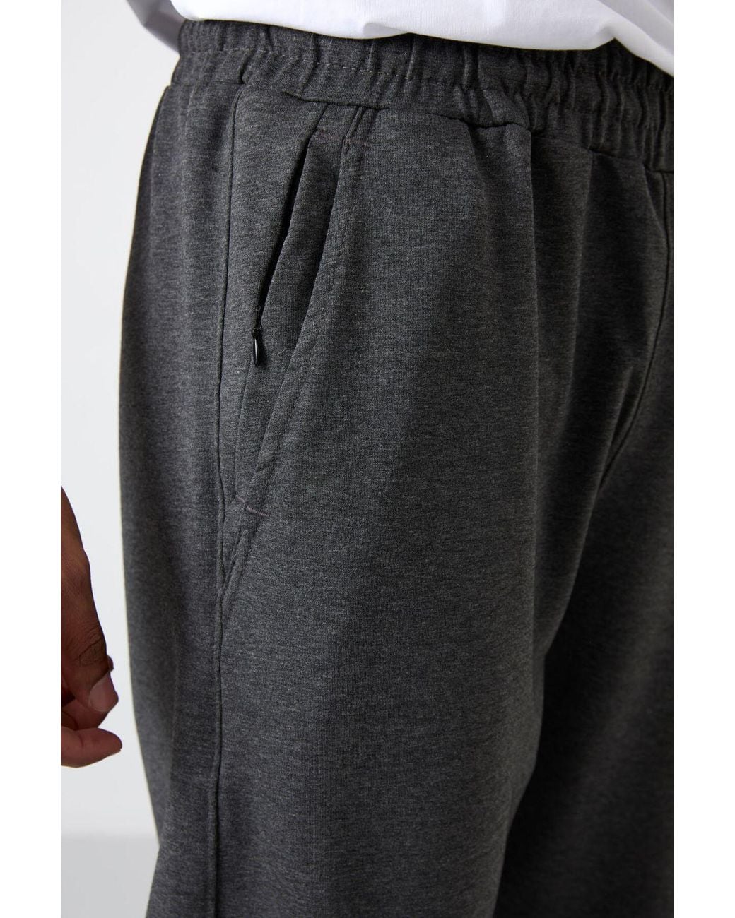 TOMMY LIFE Black Regular Fit Cotton Blend Sweatpants for men