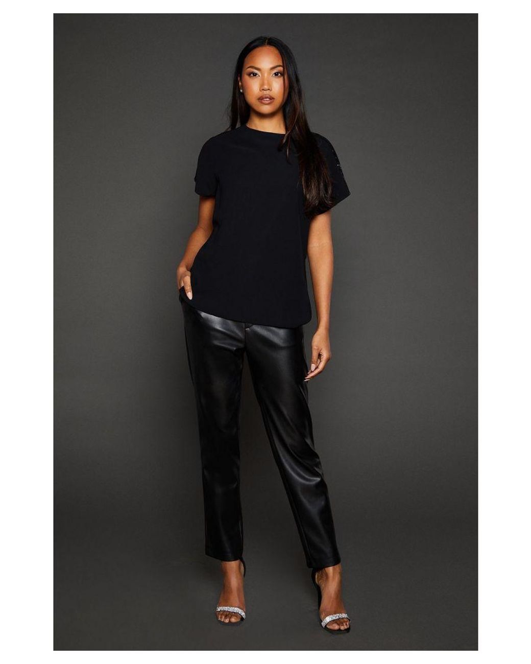 PRINCIPLES Black Sequin Insert T-Shirt