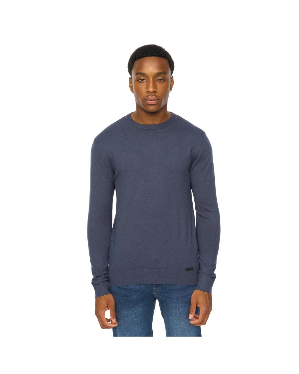 Duck and Cover Blue Consenza Knitted Crew Neck Sweatshirt for men