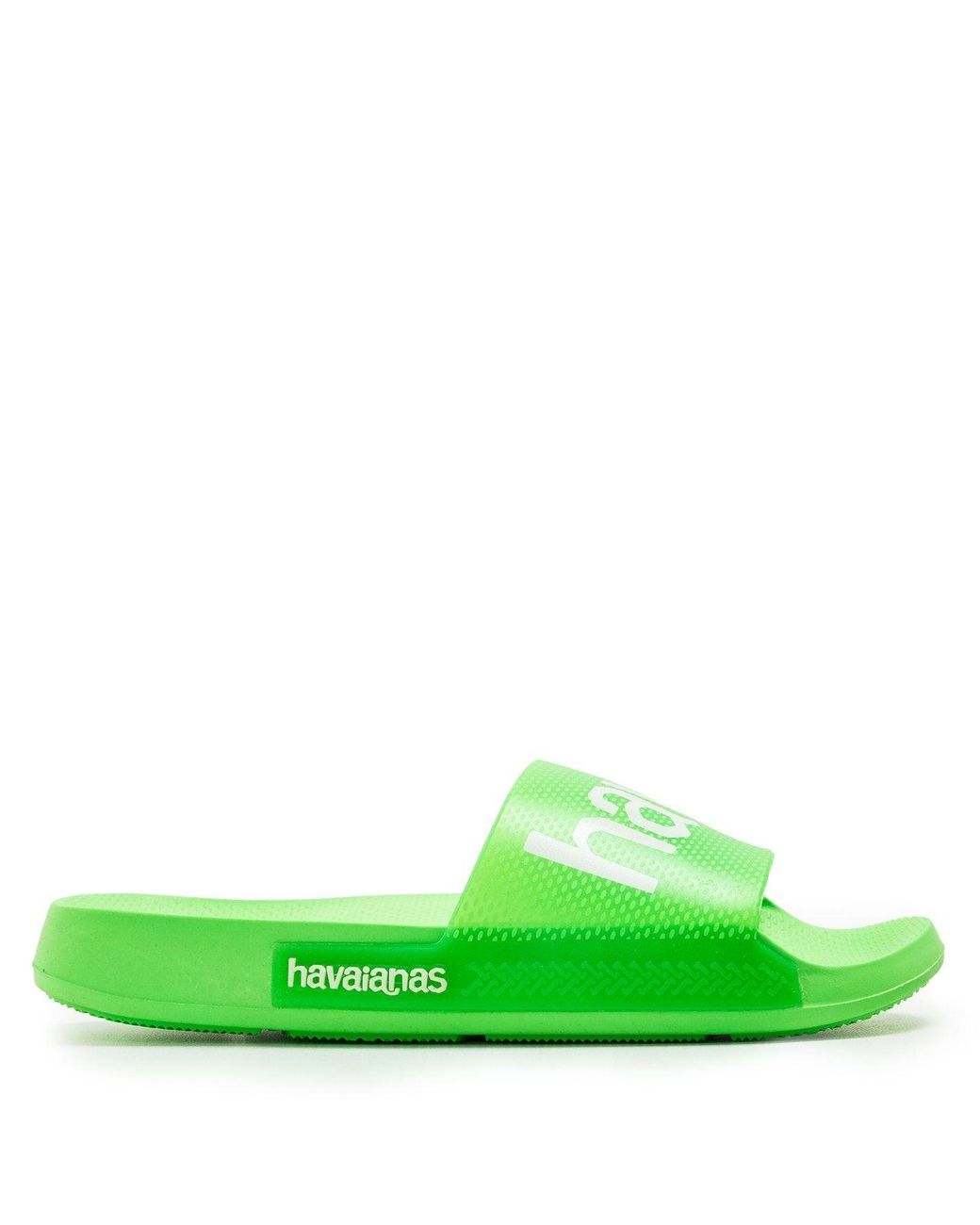 Havaianas Green Solid Patterned Open Toe Slide Sandals